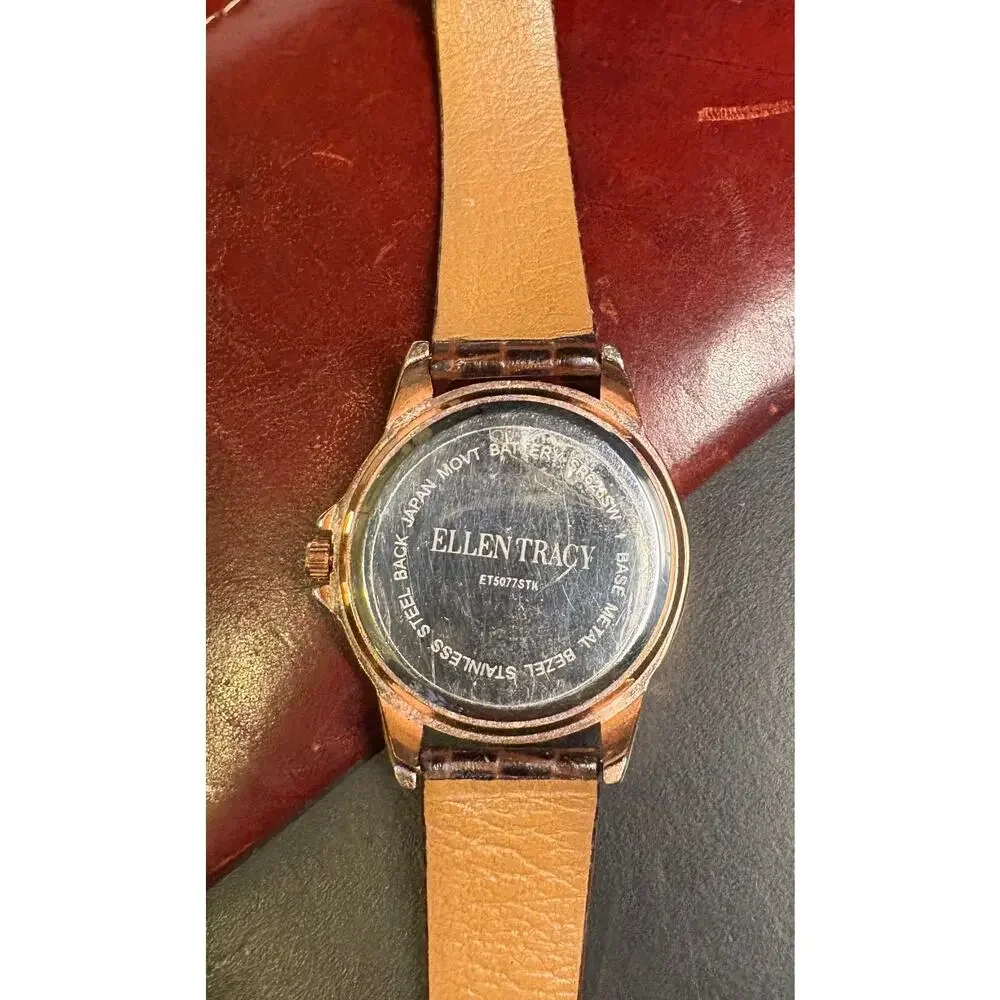 Women's Gold Tone 38mm  Ellen Tracy Watch, Crystal Accents